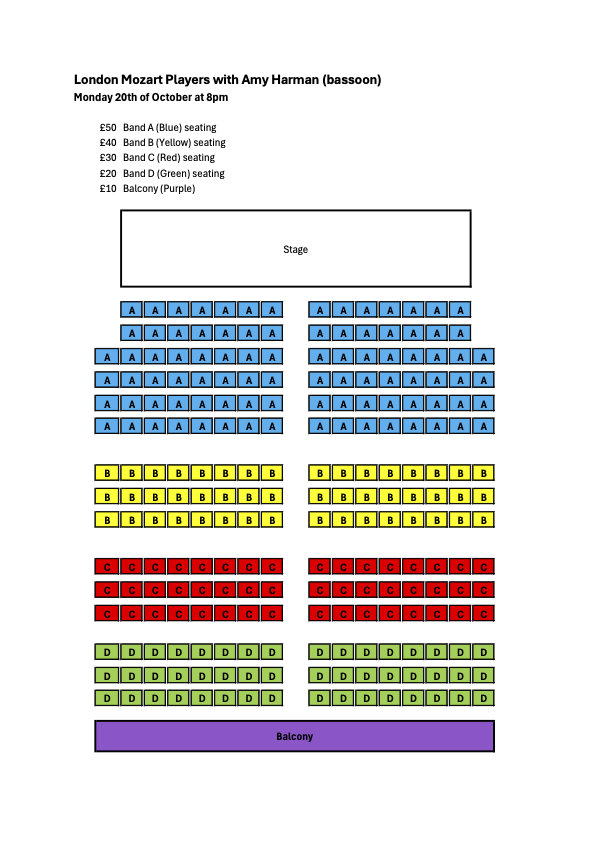 Seating plan London Mozart Players