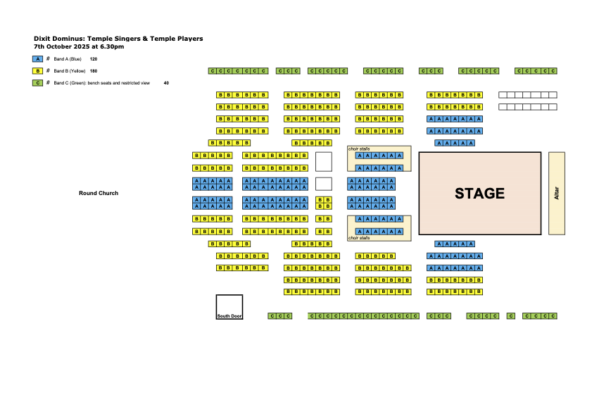 Seating plan Dixit Dominus