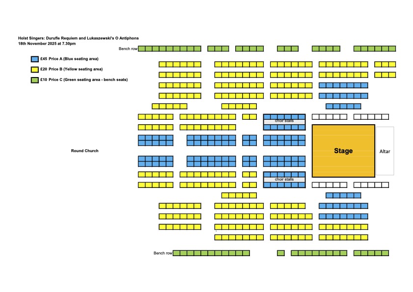 Seating plan Holst Singers