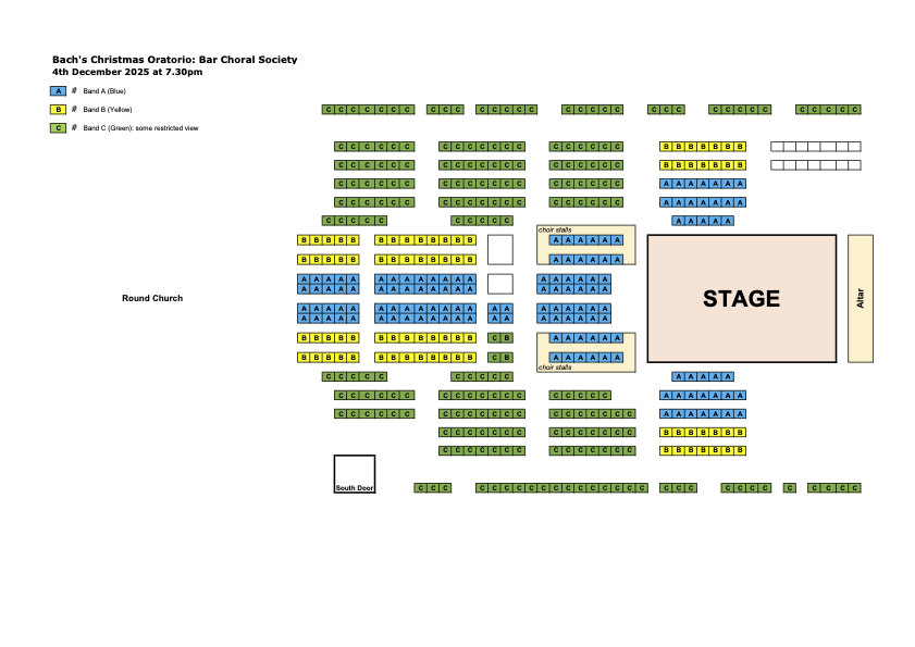 Seating plan Winter Festival: Christmas Oratorio