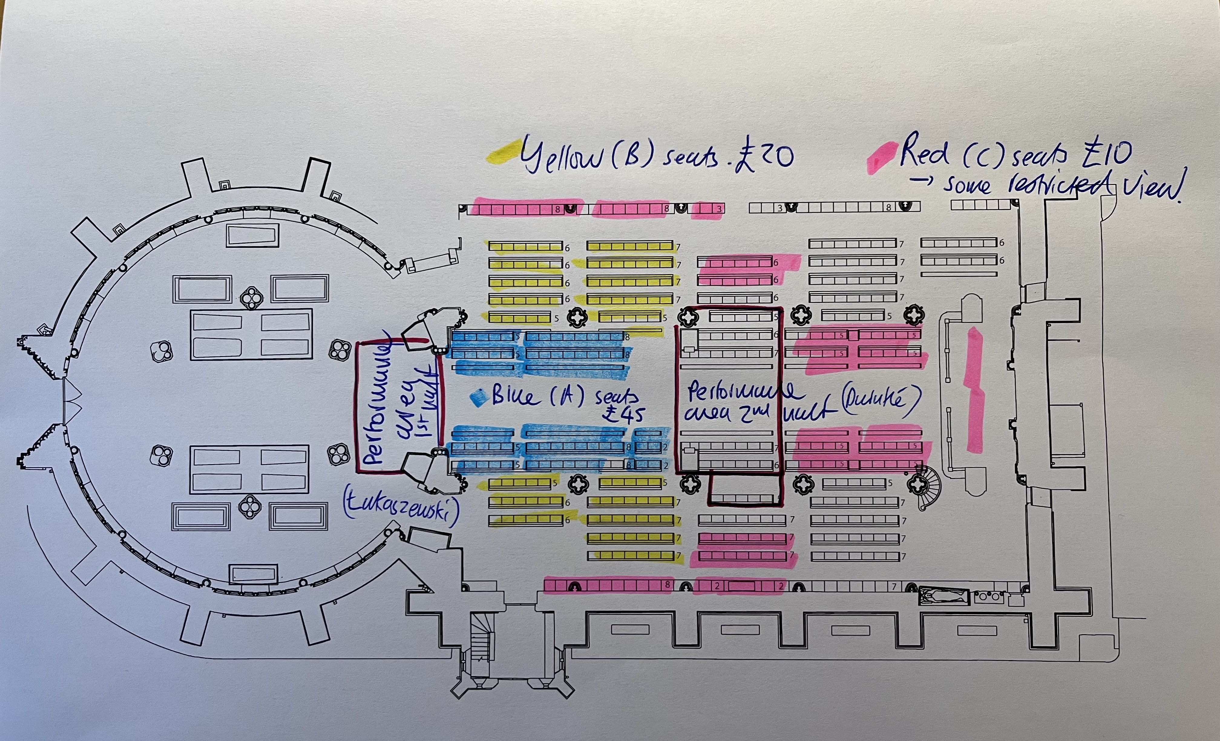 Seating plan Holst Singers