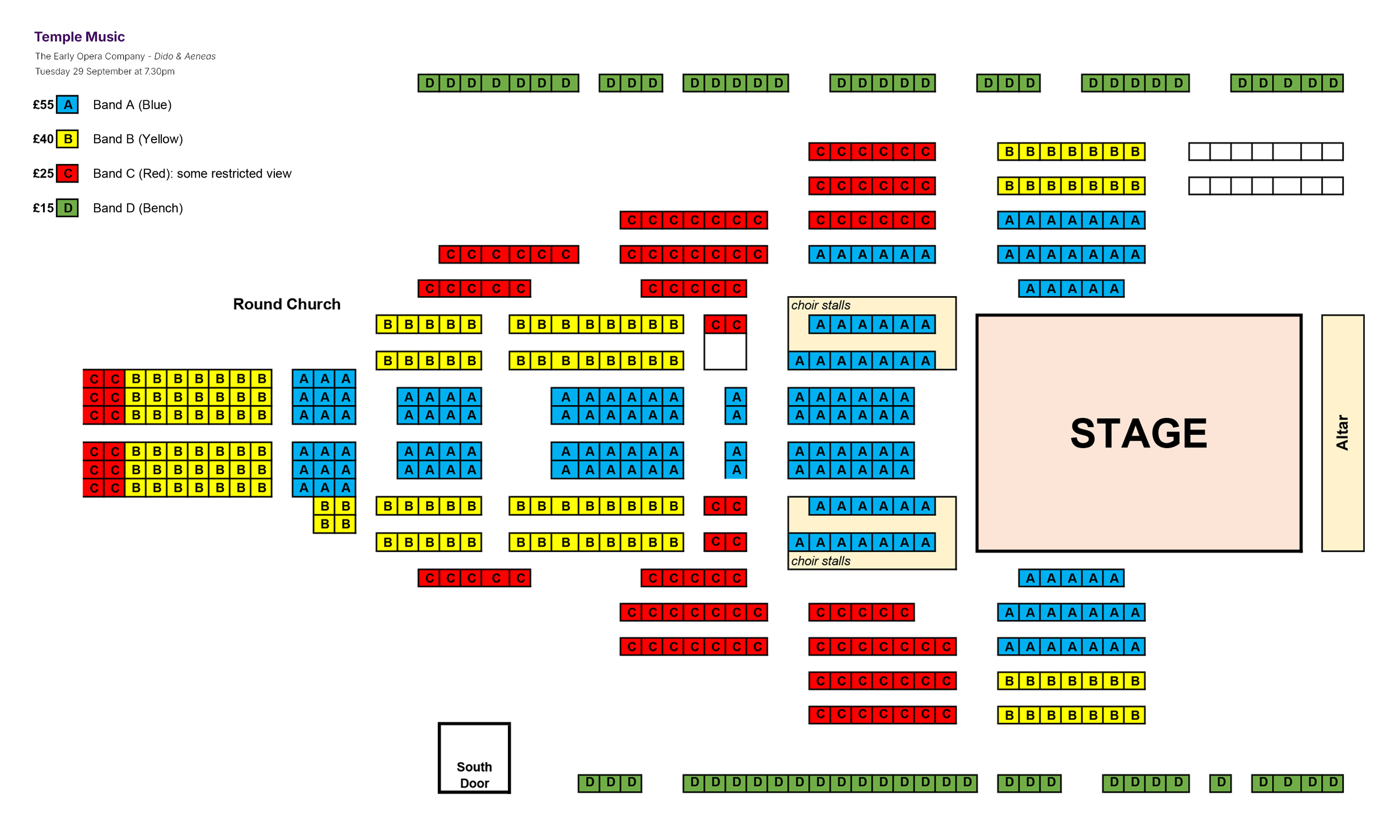 Seating plan Purcell: Dido and Aeneas