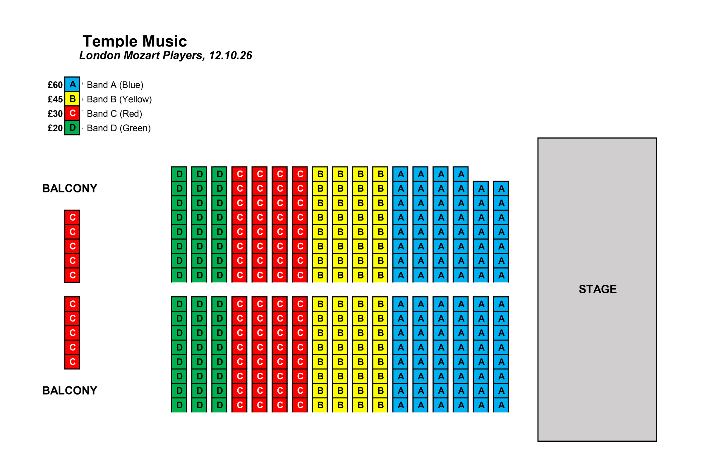 Seating plan Mostly Mozart Gala