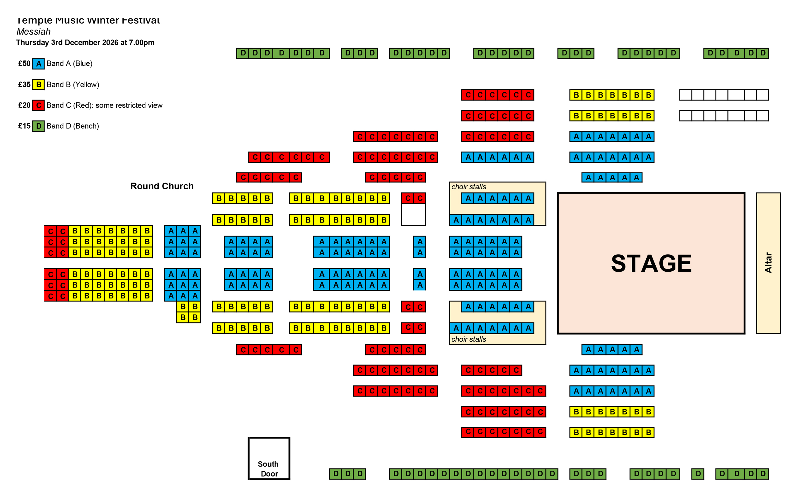 Seating plan Winter Festival 5 - Messiah