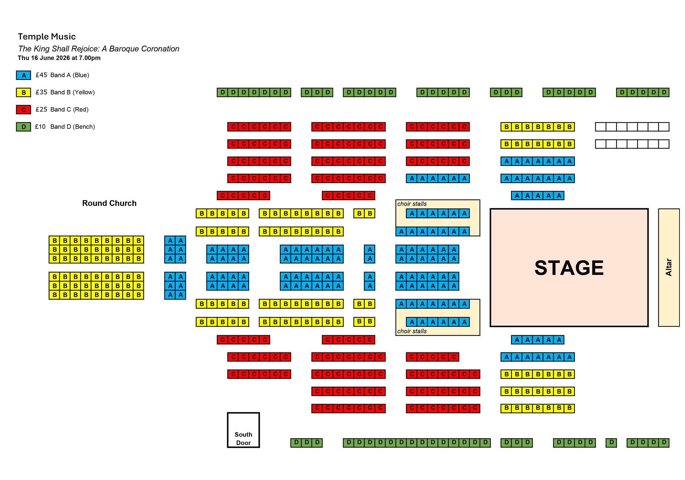 Seating plan The King Shall Rejoice: A Baroque Coronation
