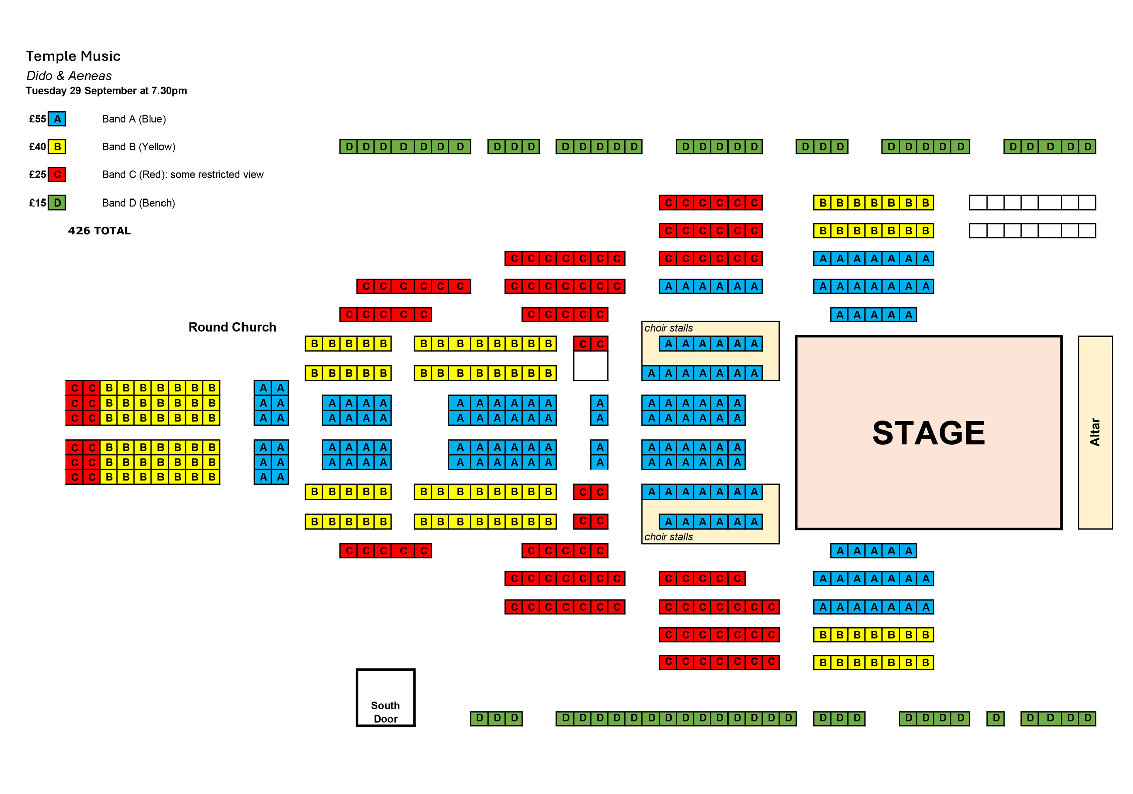 Seating plan Purcell: Dido and Aeneas