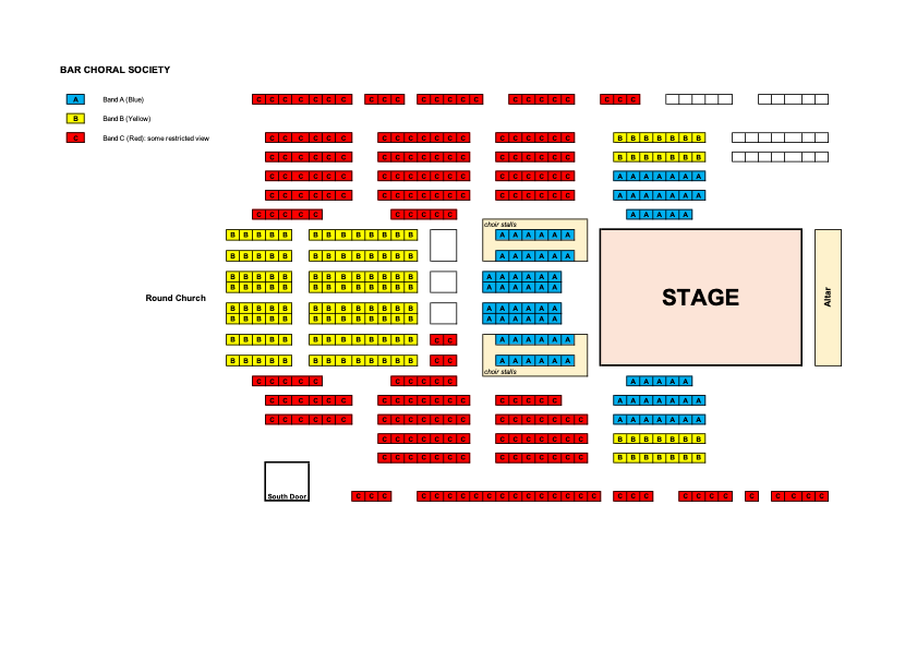 Seating plan Bar Choral Society - Duruflé: Requiem