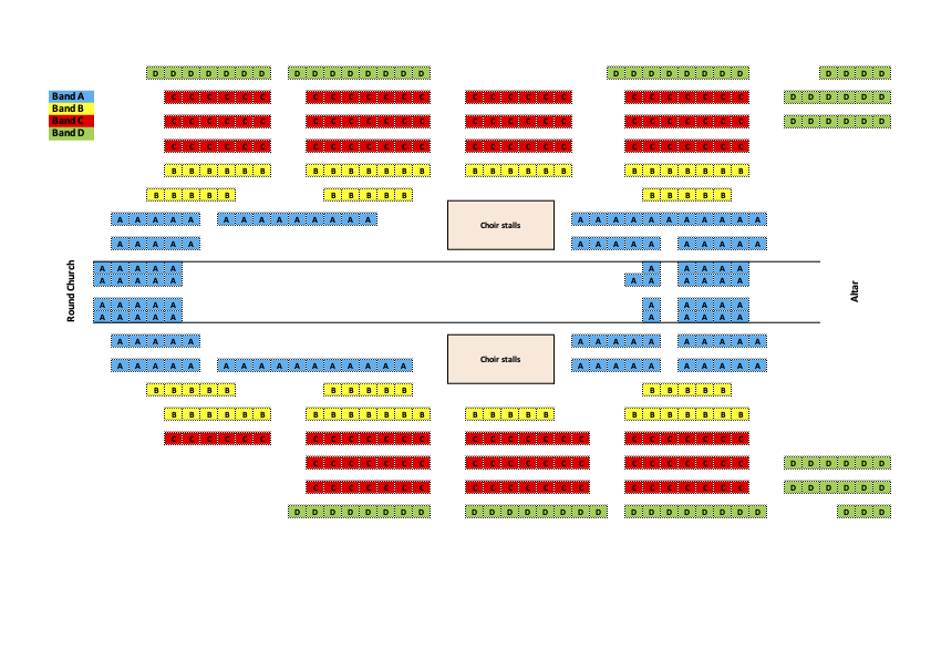 Seating plan Carols for Pro Bono 2026
